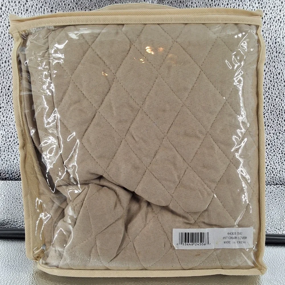 Plow & Hearth Quilted Chair Cover Taupe Furniture Protector Pet Cover 64305 TAU